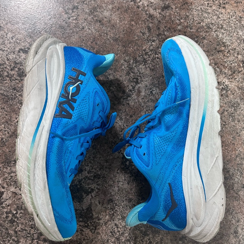 Hoka Blue and White Men's Shoes